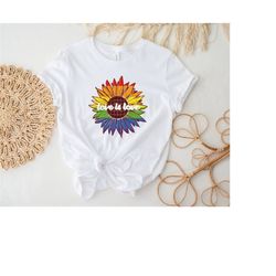 Rainbow Sunflower Shirt, Love is Love Shirt, LGBT Shirt, Equality Shirt, LGBT Pride Shirt, Rainbow Shirt, Pride Shirt, L