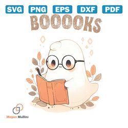 Funny Ghost Book PNG Book Lover Halloween PNG Download