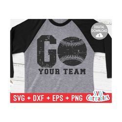 GO Distressed Baseball svg - Baseball Cut File - Softball svg - dxf - eps - png - Grunge - Distressed - Cricut - Silhoue