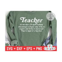 Teacher Definition svg  - Teacher Cut File - svg - dxf - eps - png - Silhouette - Cricut - Digital File