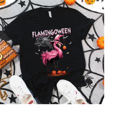 Flamingoween Shirt, Funny Flamingo Halloween Shirt, Flamingo Lover Shirt, Flamingo Pumpkin Tee, Flamingo Party Shirt For