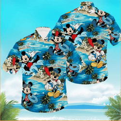 Beach Aloha Mickey Mouse Hawaiian Shirt Summer Gift For Friend Shirt Print Casual Button-Down Shirts