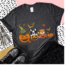 Halloween Dog Sitting in a Pumpkin Shirt, Spooky Dog Mom Halloween Shirt, Cute Halloween Dogs Shirt, Fall Pumpkin Dog Sh