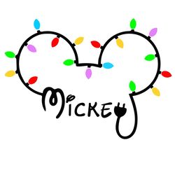 Disney Mickey Head Christmas Holiday Light SVG