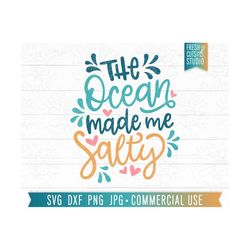 The Ocean Made Me Salty SVG Beach Quote Cut File for Cricut and Silhouette, Summer Hand Lettered Saying for Swimmers, Sa