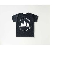 Thick And Sprucey Toddler Tee, Christmas Season Shirt, Cute Holiday Girls Shirt, Toddler Youth Santa Tee, Retro Boho Cut
