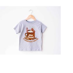 Hot Cocoa & Movies Toddler Tee, Christmas Season Shirt, Cute Holiday Girls Shirt, Toddler Youth Santa Tee, Retro Boho Cu