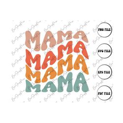 Retro Mama Row Svg, Boho Mom Shirt Design, Vintage Style Mommy Shirt Svg, Retro Mom Gift, Svg Png Eps Dxf, Degital Downl