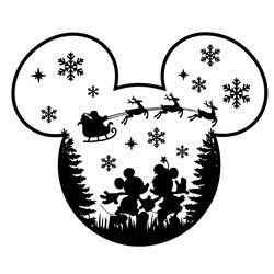 Disney Mickey Christmas Holiday Santa Reindeer SVG