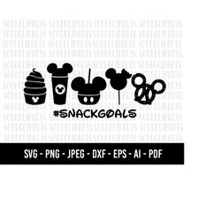 COD1168- Mouse Snack Goals SVG , Theme Park Snack Goals Cut File, dxf, png, snack goals, Mouse snack PNG, mouse snack sv