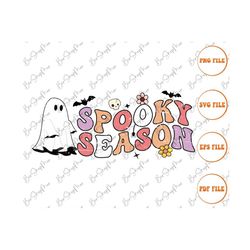 Spooky Season Retro Halloween Png & Svg, Spooky png, Ghost Png, Halloween Spooky Svg, Spooky Season Png Cut File