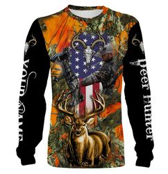 Deer Hunting Orange Camo Custom Name 3D All Over Print Shirts &8211 Personalized Hunting Gifts &8211 Fsd229