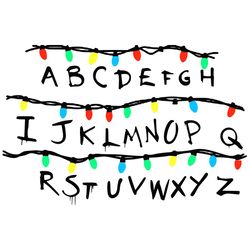 Stranger Things ABCD Christmas Lights SVG