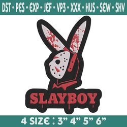 Jason Voorhees Slayboy Embroidery Designs, Jason Voorhees Embroidery Designs, SlayBoy Embroidered, Halloween Embroidery