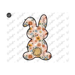 Floral Easter Bunny Png, Bunny Sublimation Design, Bunny Shirt Png, Cute Bunny, Digital File
