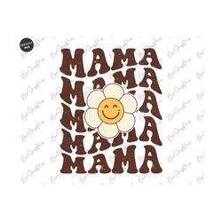 Retro Mama Flower Png, Mama Sublimation Design, Mothers Day Png, Mama Shirt Png File