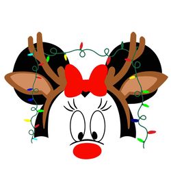 Cute Mickey Ear Disney Christmas Light Gift Logo SVG
