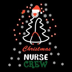 Nurse Crew Stethoscope Christmas Tree Santa SVG