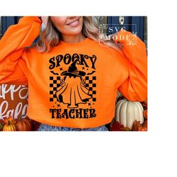 Spooky Teacher SVG PNG, Trick or Teach Svg, Funny Halloween Svg, Halloween Teacher Svg, Halloween Shirt Svg, Spooky Vibe