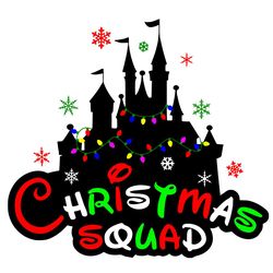 Christmas Party Disney Castle Squad Light Snowflakes SVG