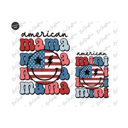 Mama Mini PNG, 4th of July Png, American Mama Retro, Sublimation Design, Fourth of July Mama T Shirt Design, Digital Dow