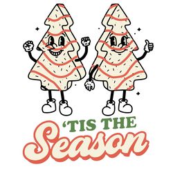 Tis The Season Christmas Trees Cake Logo SVG