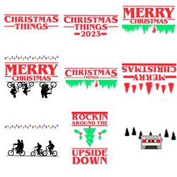 Merry Christmas Stranger Things Bike Bundle SVG