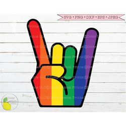Rainbow Pride svg, Gay Pride svg LGBTQ svg Rock svg files for Cricut Downloads Silhouette Clip Art