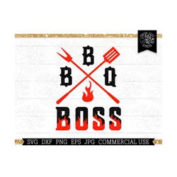 Bbq Boss Svg Flame Fire Grill Grilling Svg Cut File For Cricut, Silhouette, Apron Design, Grill Master, Fathers Day, Svg