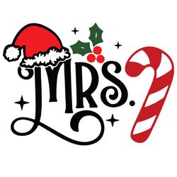 Mrs Santa Claus Christmas Family Candy SVG