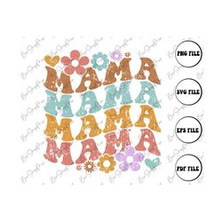 Floral Mama Retro Png, Groovy Mama SVG PNG Sublimation, Mother's Day Retro Png, Mom Retro Png For Shirt, Vintage Mama Pn