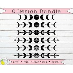 Moon svg Bundle Celestial svg Boho svg Crescent Moon svg Moon Phase svg Hippie svg Files for Cricut Downloads Silhouette