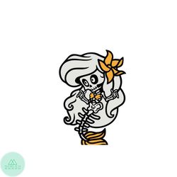 Creepy Little Mermaid Skeleton Halloween SVG Cricut Files