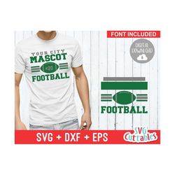 Football svg - Football Cut File -  Football Template 0014 - svg - eps - dxf - Football Mom - Silhouette - Cricut cut fi