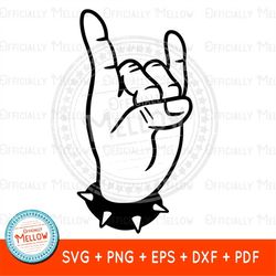 Rock Hand SVG, Rock and Roll svg, Rock Horns, Rock Music Svg, Heavy Metal svg, Hard Rock svg, Rock Hand PNG, Digital Dow
