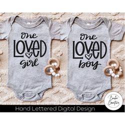 One Loved Boy & Girl SVG INSTANT DOWNLOAD dxf, svg, eps, png, jpg, pdf for use with programs like Silhouette Studio/Cric
