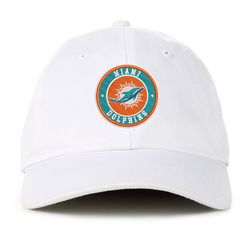 NFL Team Miami Dolphins Embroidered Baseball Cap, NFL Logo Embroidered Hat, Miami Dolphins Embroidery Baseball Cap