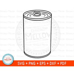Tin Can svg, Food Can PNG, Tin Can Clipart, Soup Can SVG, Canned Food Clipart, Can Vector, Instant Download