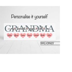 my favorite people call me grandma personalised gift, grandma tile with names svg, birthday gift for grandma, personalis