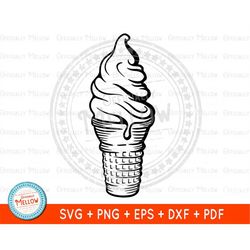 Ice Cream SVG, Ice Cream Clipart, Ice Cream Cone SVG, Dripping Ice Cream Cone Svg, Ice Cream cut file, Summer SVG, Ice C