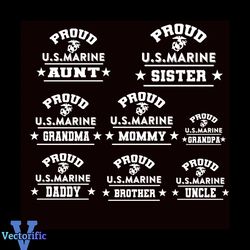 Proud US Marine Family Members Bundle SVG Digital Cricut Files