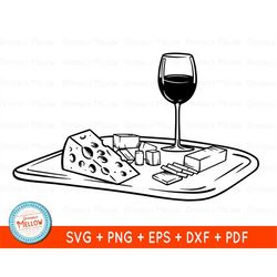 Wine and Cheese SVG, Wine and Cheese Clipart, wine glass svg, Cheese SVG files for Cricut and Silhouette