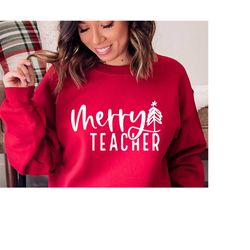 Merry Teacher SVG PNG PDF, Christmas Svg, Teacher Svg, Teacher Christmas Svg, Teacher Christmas Shirt Svg, One Merry Tea