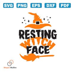 Resting Witch Face Halloween SVG File For Cricut