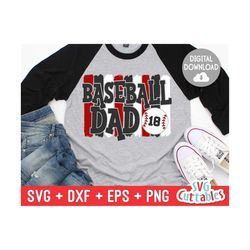 Baseball Dad svg - Baseball Cut File - svg - dxf - eps - png - Baseball Heart Brush Strokes - Silhouette - Cricut - Digi