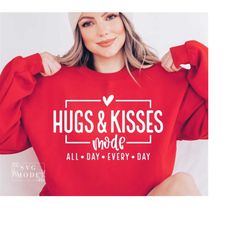Hugs and Kisses SVG PNG, Xoxo Svg, Valentine Vibes Svg, Love Svg, Valentine Shirt Svg, Hello Valentine Svg, Valentine's