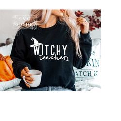 Witchy Teacher SVG PNG, Trick or Teach Svg, Funny Halloween Svg, Halloween Teacher Svg, Spooky Teacher Svg, Spooky Vibes