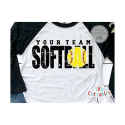 softball svg - softball template - svg - eps - dxf - png - silhouette -  cricut cut file - 0053 - softball team - digita