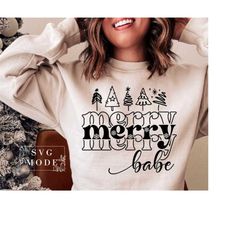 Merry Babe SVG PNG PDF, Christmas Vibes Svg, Merry Mama Svg, Merry Christmas Svg, Christmas Svg, Christmas Jumper Svg, W