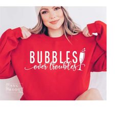 Bubbles Over Troubles SVG PNG  PDF, Champagne Svg, Funny Drinking Shirt Svg, Drinking Svg, But First Champagne Svg, Popp